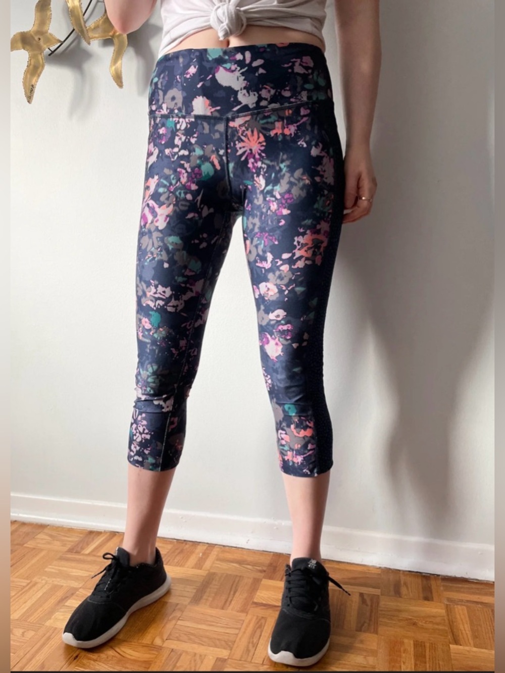 Eddie Bauer Floral Print Leggings in Navy, Teal, Pink